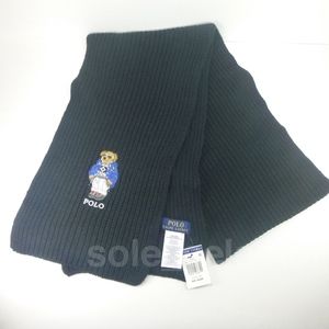 NWT Polo Ralph Lauren Ski Bear Scarf Black PP0045